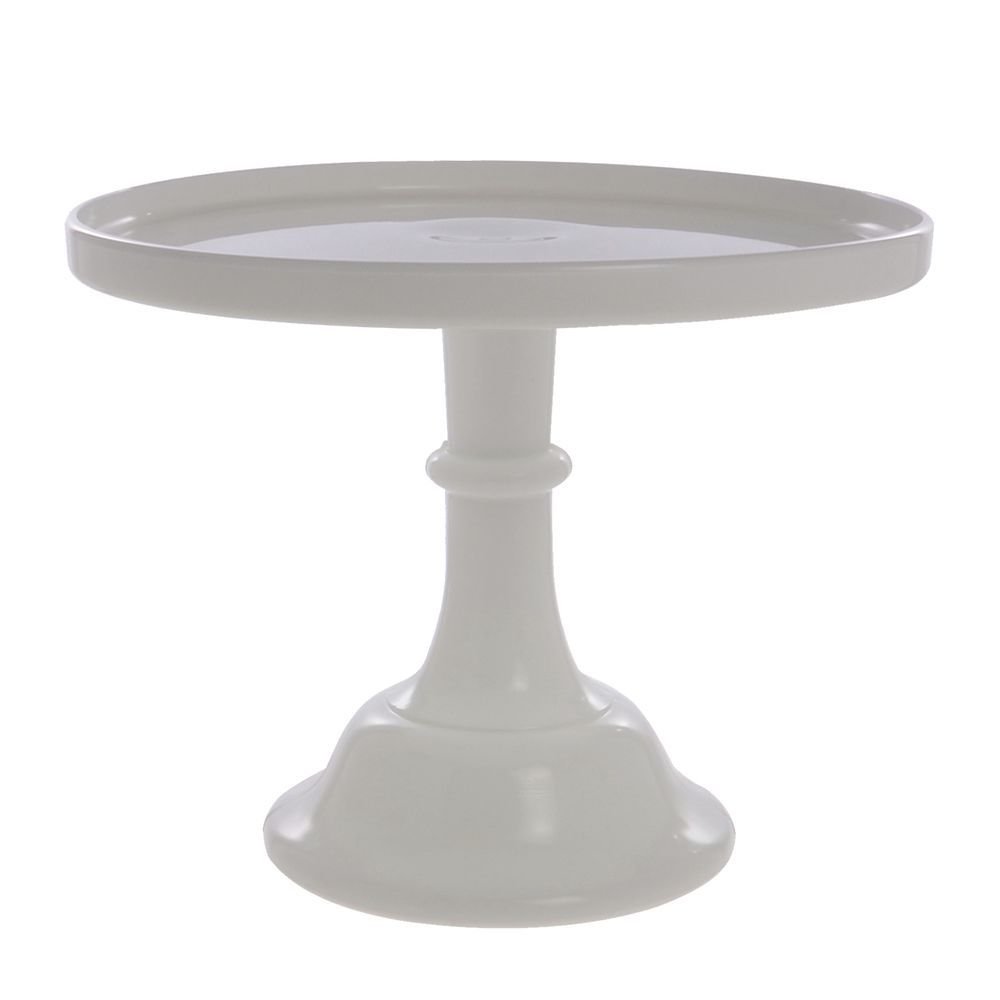 9" White Milk Glass Cake Stand Plate Bakers Quality by Mosser Glass – 9", Glass, White, Model 2409m