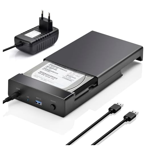 Amtake Festplatten Docking Station, USB3.0 SATA HDD Dockingstation für 2,5 und 3,5 Zoll SATA HDD/SSD, 5Gbps Festplatten Adapter Unterstützt UASP