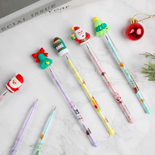 DIYASY 24 lápices mecánicos navideños apilables miniatura 5