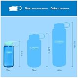 Nalgene Lekka butelka na wodę, z tritanu, bez BPA, nietłukąca się, na wędrówki z plecakiem, na siłownię, 470 ml, szeroki otwór, chabrowy niebieski