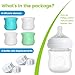 Joxodak 4 Pack Silicone Sleeves for Philips Avent Natural Glass Bottle, Food Grade Silicone Cover and 4pcs Travel Caps, Lids Replacement (2White+1Blue+1Green, 4oz)