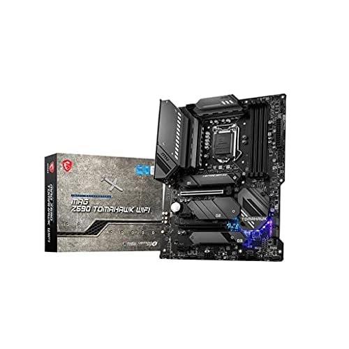 MSI MAG Z590 TOMAHAWK WIFI Gaming Mainboard ATX, unterstützt Intel-Prozessoren 11. Generation, LGA 1200- Mystic Light, 60 A VRM, DDR4-Boost (5333 MHz/OC), 1x PCIe 4,0x16, 3 x M.2 Gen4/3 x4, Wi-Fi 6E