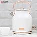 Haden Heritage 1.7 Liter Stainless Steel Electric Kettle, Hot Water Kettle with 360-Degree Base and Auto Shutoff, Ivory & Copper