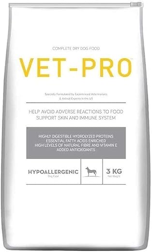 Vet Pro Hypoallergenic Dog Food, Complete Dry Food with Hydrolyzed Proteins, 3 kg