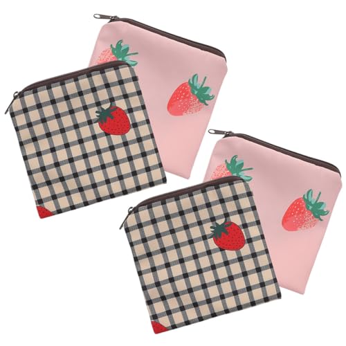 PartyKindom 4 piezas Bolsa de Almacenamiento Sanitaria para Menstruación Organizador de Almohadillas Menstruales Portátil y Práctica para Escuela y