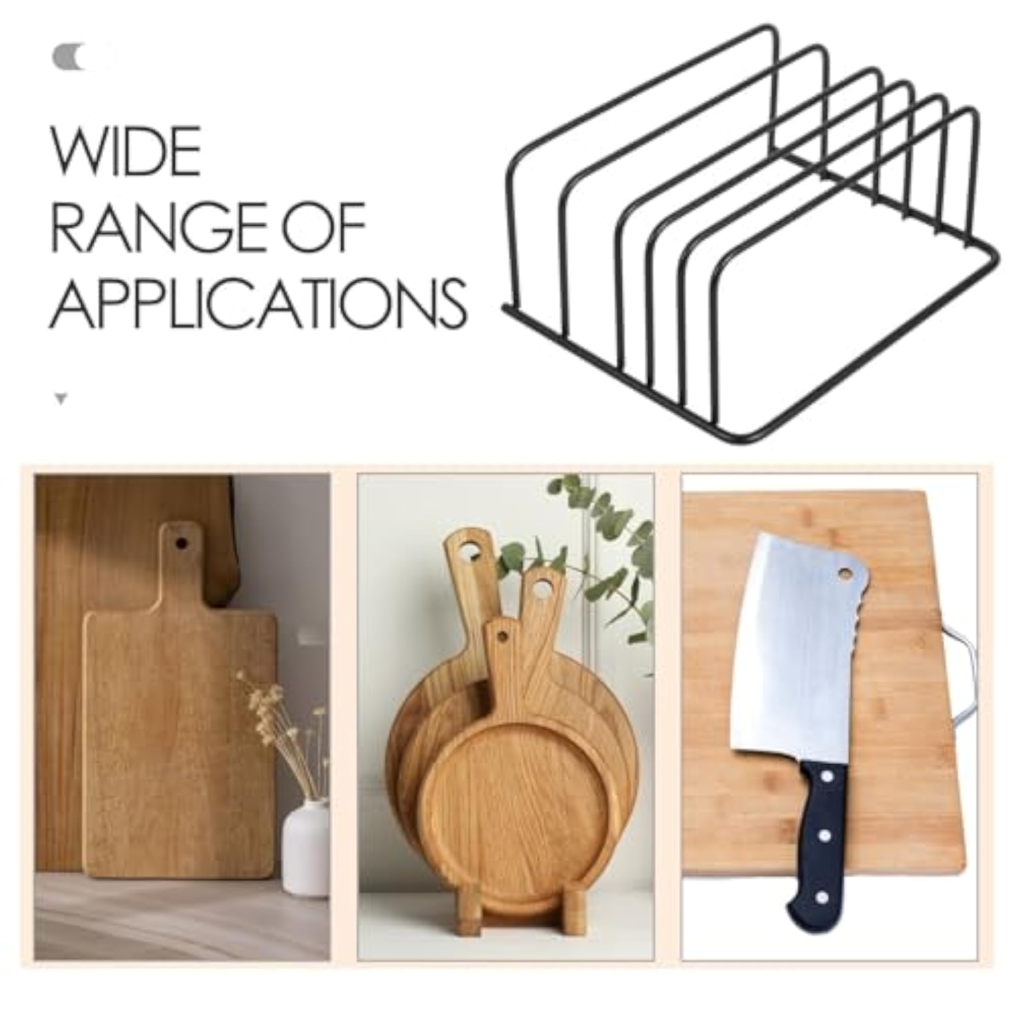 Carbon Steel Cutting Board Rack for Countertop Pan Lids