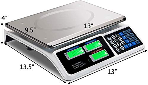 Safstar Electronic Price Computing Scale Lcd Digital Commercial Food Meat Weighting Scale 66 Ib Capacity #TOP7