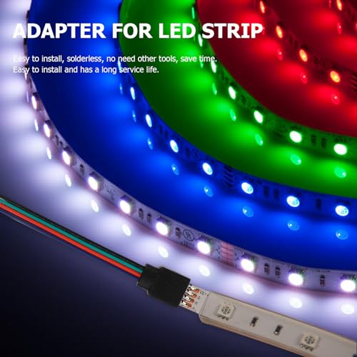 Conector para tira de LED RGB 5050 de 4 pines, cable adaptador macho hembra POPETPOP para hogar 4