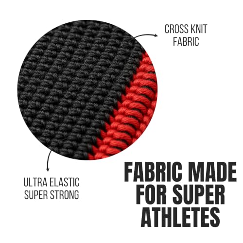 Image of Muscleape Wrist Wraps for Gym | SuperFabric Strength Support Straps for Heavy Lifting, CrossFit & Powerlifting | Adjustable Compression Wrist Support for atheletes- Superb Workout Wrist Stability & Protection. (DaddyKong-Red, 14 Inches)
