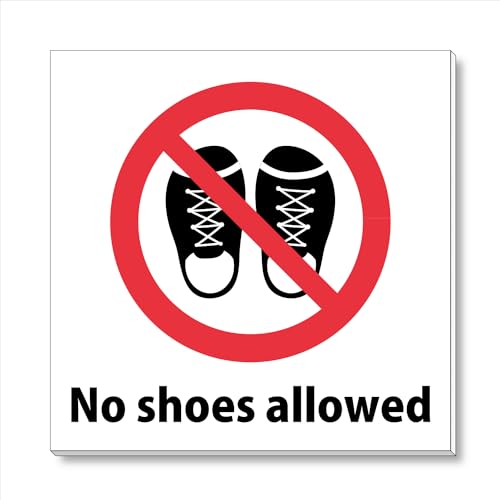�y���֎~/No shoes allowed/�v���[�g 15cm×15cm / �p��\�L