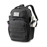 RooPoke 30L Military Travel Laptop Backpack 17-inch Backpack For Women Business Carry On Flight Approved Small Black Backpack Bug Out Bag Work Gym Weekend Bag Men's Assault Bags Back Pack