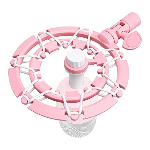 YOUSHARES Pink Shock Mount Compatible with Razer Seiren Mini Microphone - Shockmount Advanced Vibration Blocking, Noise Repelling Matching Mic Boom Arm Stand for Seiren Mini Mic