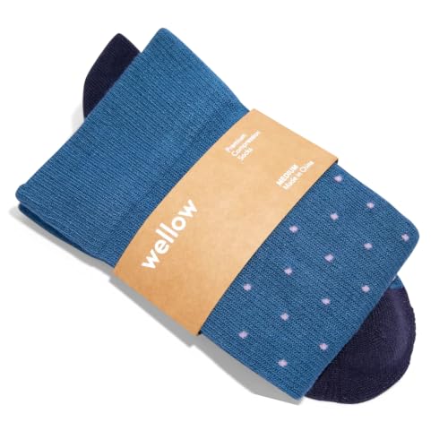 Image of Wellow Knee High Compression Socks for Men & Women - Made with Viscose from Bamboo, Swelling & Pregnancy Support