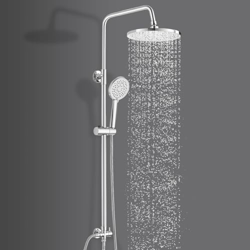 Colonne de Douche sans Mitigeur, Bevankly Ensemble de Douche en Acier Inoxydable pour Baignoire Système de Douche Réglable en Hauteur pour Salle de Bain...