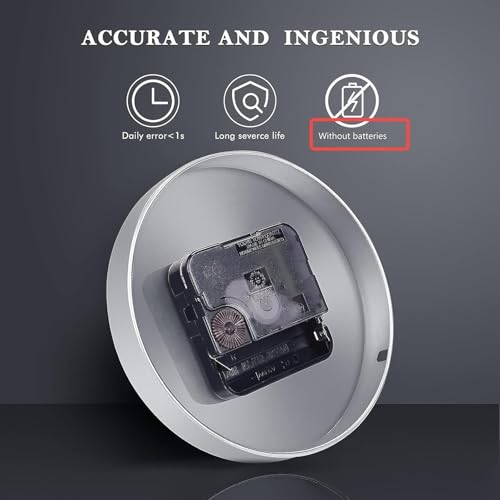 Image of Large DIY Wall Clock Kit | Frameless Modern 3D Wall Clock with Mirror Number Stickers for Home Living Room Bedroom Office Decoration (Silver)