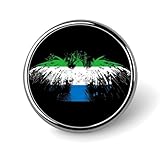 Spilla rotonda in metallo con bandiera della Sierra Leone, elegante spilla decorativa con motivo patriottico per uomo e donna