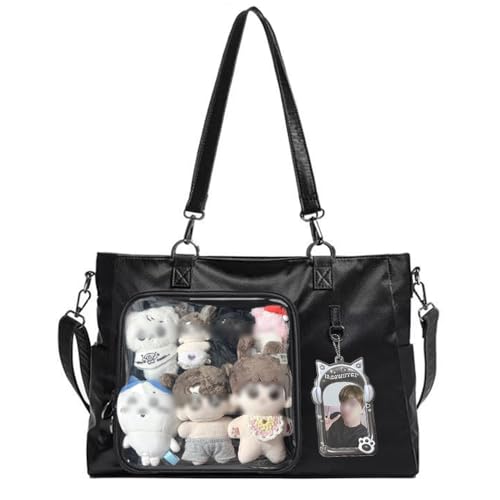 WELLRI Ita Bag with Insert Kpop Plushies Tote Bag Kawaii Anime Pin Display Crossbody Shoulder Messenger Bag
