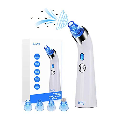 DSYJ Blackhead Remover Vacuum Pore Cleanser Electric Suction Exfoliating Acne Extractor Tool with 4 Beauty Heads, Blackhead Pimple Cleansing Needles