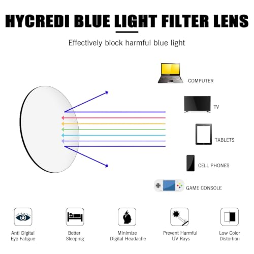 Image of Hycredi Kids Blue Light Blocking Glasses for Boys & Girls, Square Frame | Lightweight Eyewear For Daily Screen Time, Ideal For Computers, Gaming, Tablets And Phones With Comfortable Lenses