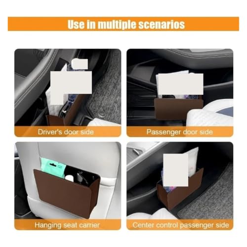 Bote basura universal para coche e interior impermeable marrón 6