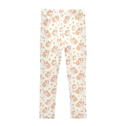 Cute Hamster Animals Girls Leggings Kids Yoga Pants Athletic Tights Pants 4-10 Years2