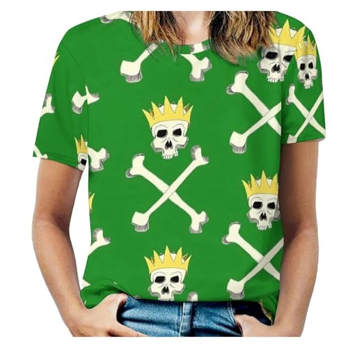 T-shirt imprimé tournesol et tête de mort violet style Harajuku haut de coupe ample XL