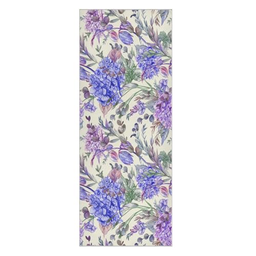 pnyoin Yoga Towel Hydrangeas and Summer Plants Hot Yoga Mat Towel with Grip Dots Sweat Absorbent Non-Slip for Hot Yoga, 24