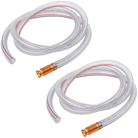 8.2' Jiggler Siphon Hose, Gerguirry Heavy Duty Self-Priming Transfer Hose for Gasoline Fuel Gas Siphon Tube Copper Nipple with Metal Buckle, 2PC Cover
