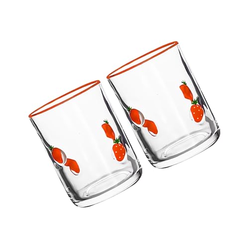 NUEAYMS Lemon Styles Säftegläser 2er Set Stabile Transparente Mit 14 Unzen Fassungsvermögen Geeignet Für Den Täglichen Gebrauch Event Styling Getränkegläser Mit Antikem Fruchtmuster