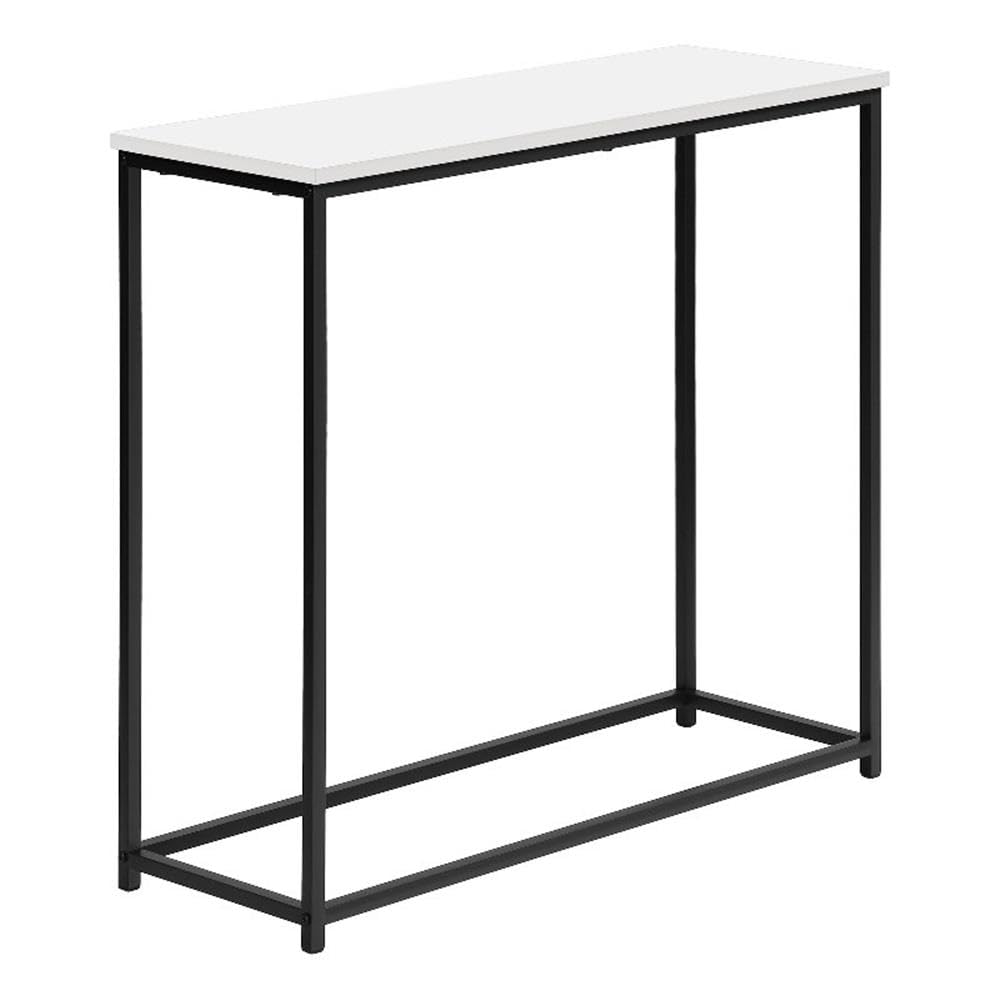 Monarch Specialties 2252 Accent Table, Console, Entryway, Narrow, Sofa, Living Room, Bedroom, Metal, Laminate, White, Black, Contemporary, Modern Table-32, 31.5" L x 11.5" W x 29" H