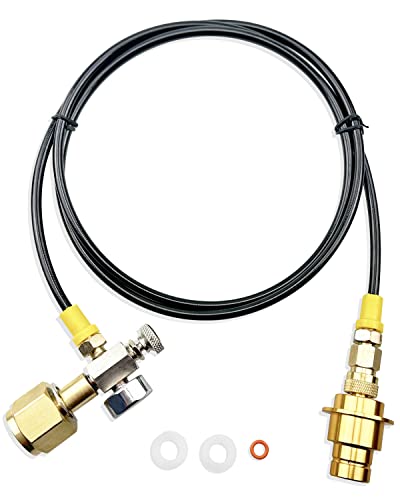 60in Fit for Terra Art Duo Soda Stream Adapter Hose Kit with Big Pressure Gauge CGA320 to W21.8-14 Soda Maker Co2 Tank Direct Adapter Hose Maximum Working Pressure 5000 PSI