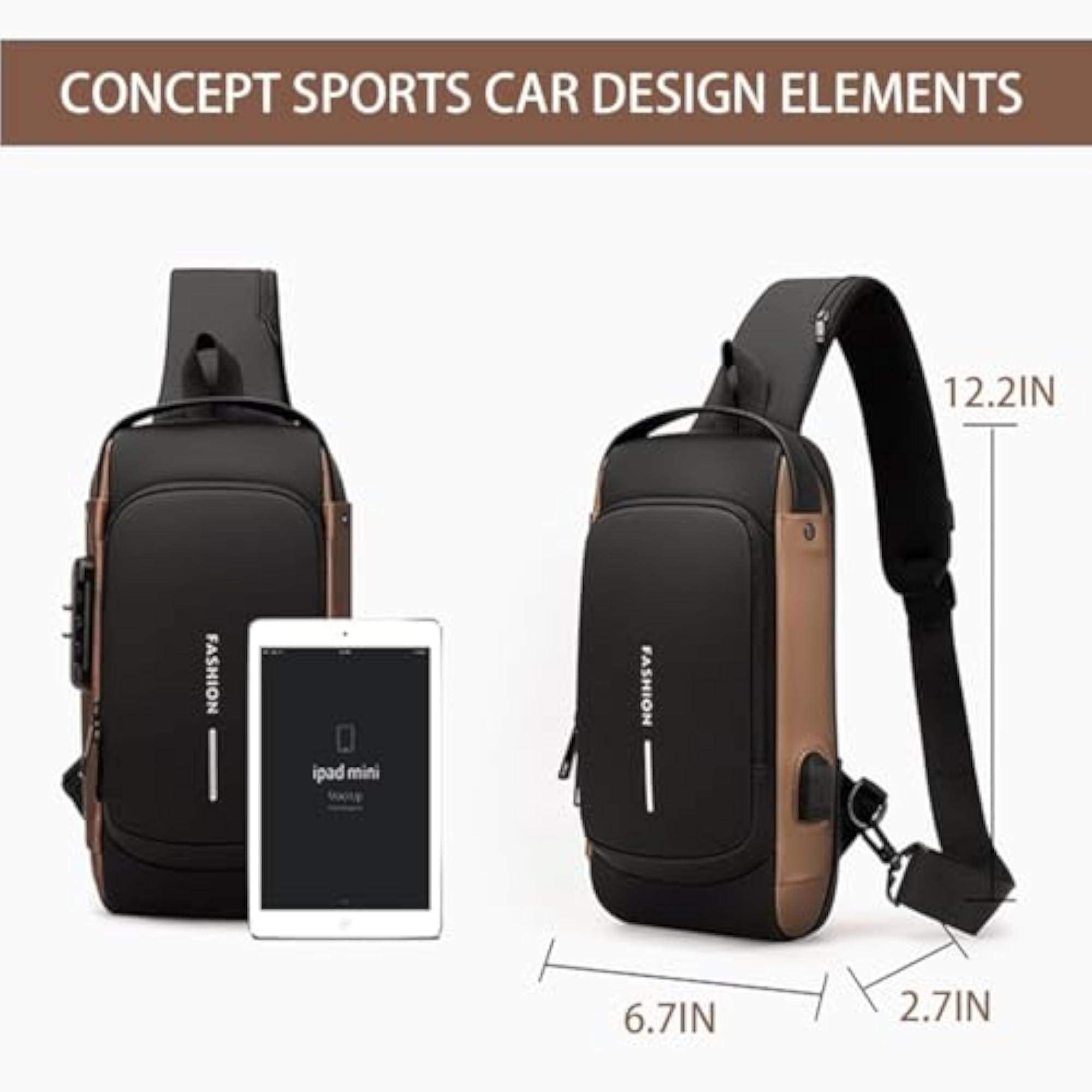 Chest Bag with Digital Lock, Stylish Design