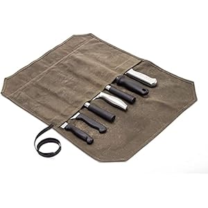 JURONG Chef’s Knife oprolbare zak met 7 vakjes, gewaxt canvas Chefs Knife zakje, keukengereedschap, oprolbare zak, oprolbare zak voor messen
