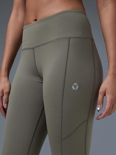 Image of TECHNOSPORT Womens Skinny Fit ActivewearSolid Tights for Running, Gym and Sports