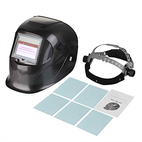 SHYOSUCCE Automatik Schweißhelm, Auto Darkening, Variable Abdunklung DIN 9-13, Solar Schweißmaske für MMA, MIG/MAG, Wig/TIG und Polieren, inkl. 5 Ersatzscheiben, Schwarz - Image 8