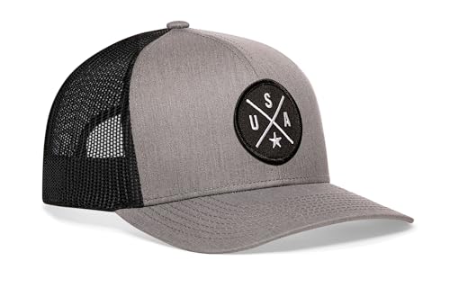 Image of HAKA State City Trucker Hat for Men & Women, Adjustable Baseball Hat, Mesh Snapback, Sturdy Outdoor Black Golf Hat