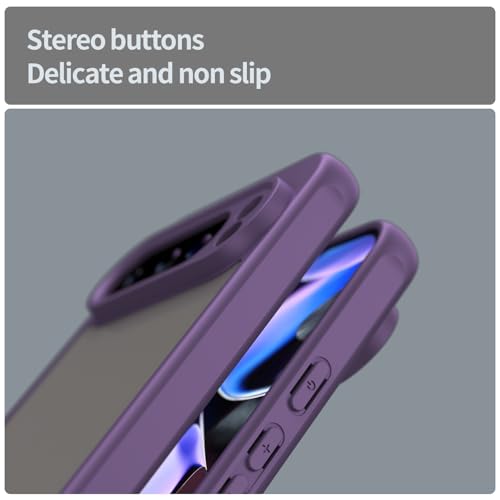 Coque Google Pixel 9 Pro XL fine antichoc bumper TPU dos rigide violet mat