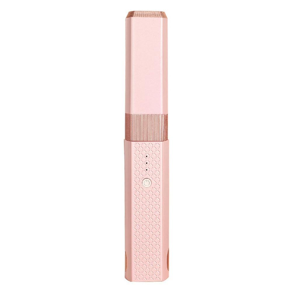 Plancha de pelo inalámbrica, mini plancha y rizador de cerámica portátil 2 en 1, alisador de viaje recargable USB-C, bloquea la humedad y el brillo, 3 niveles ajustables (rosa)