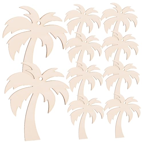 HOMSFOU 20piezas Recortes Madera Forma Palma Resistente Para Manualidades Decoración Fiesta Hogar