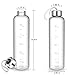 Sursip 32 oz Glass Water Bottle - Nylon Bottle Protection Sleeves, Stainless steel Lid, And 1L Time Marked Measurements, Reusable, Eco-Friendly, Safe for Hot Liquids Tea Coffee Daily