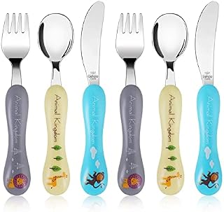 Lehoo Castle Children's Cutlery Set, 6pcs Stainless Steel Toddler Cutlery Kids Cutlery Flatware, Incudes 2 x Spoons, 2 x Forks, 2 x Knives