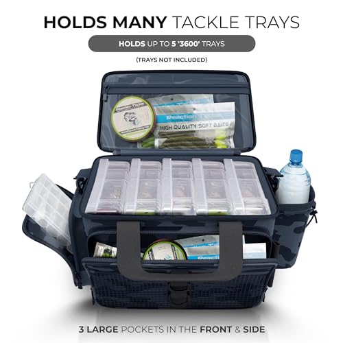 Image of Reaction Tackle Big Fishing Tackle Bag - Large Clear Pockets - Fishing Gear Storage