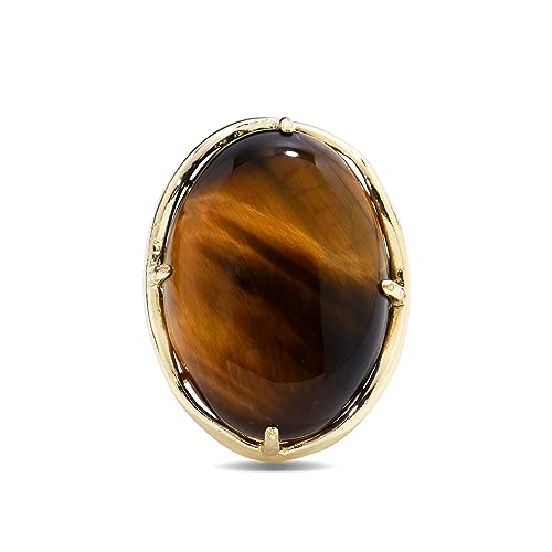 Natural Stone Adjustable Finger Rings Semi Precious Oval Shaped Gemstone Jewelry For Women Anniversary Birthday Wedding Gift