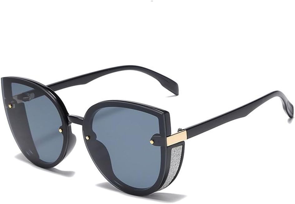 LVTFCO Fashion Retro Women's Cat Eye Sunglasses Personalized Gradient Metal Eyeglass Frame Glasses