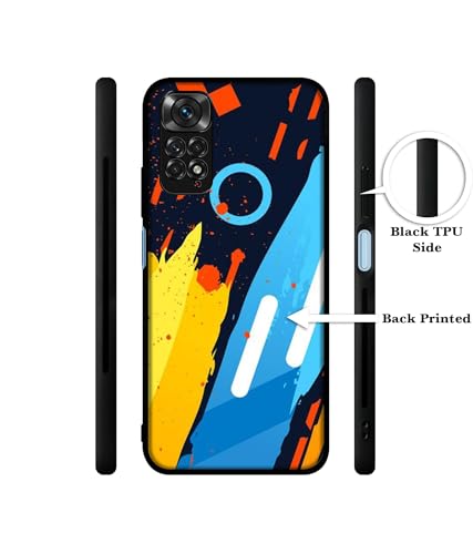 Image of Abstract Stripes Geometric Figures Design Premium 2D Printed Metal Back Case Cover for Mi Redmi Note 11 4G / Note 11S 4G / Poco M4 Pro 4G