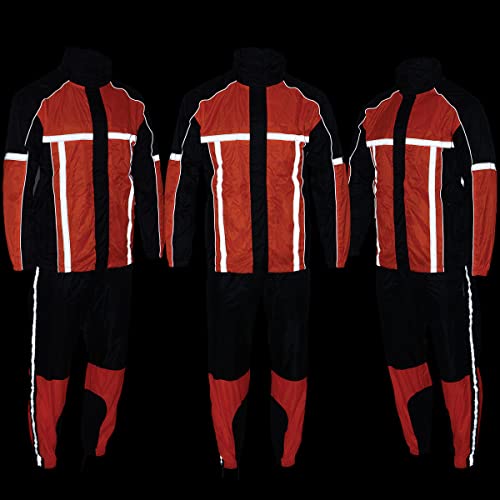 Milwaukee Leather Mpm9510 Men's Black And Orange Water Resistant Rain Suit With Hi Vis Reflective Tape - X-Large #TOP4