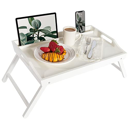 Rossie Home Wood Bed Tray, Lap Desk With Phone Holder - Fits Up To 17.3 Inch Laptops And Most Tablets - Soft White - Style No. 78104 #TOP3