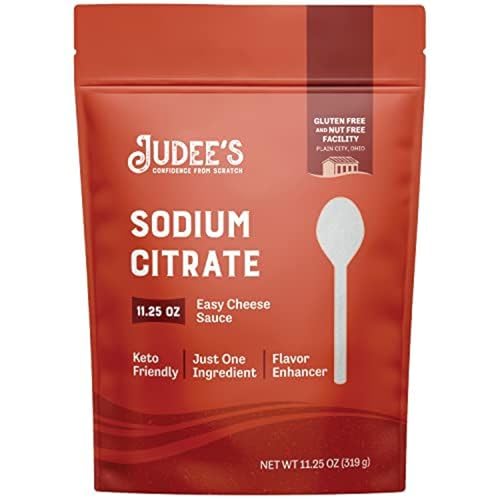 Judee's Gluten Free Sodium Citrate - 11.25 oz - Keto-Friendly, Gluten-Free and Nut-Free for Cooking and Molecular Gastronomy - 100% Non-GMO - Emulsifier for Cheese Sauce - Serves as Preservative