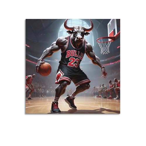 Poster vache noire et basket-ball revitaliser un mur vide avec art moderne