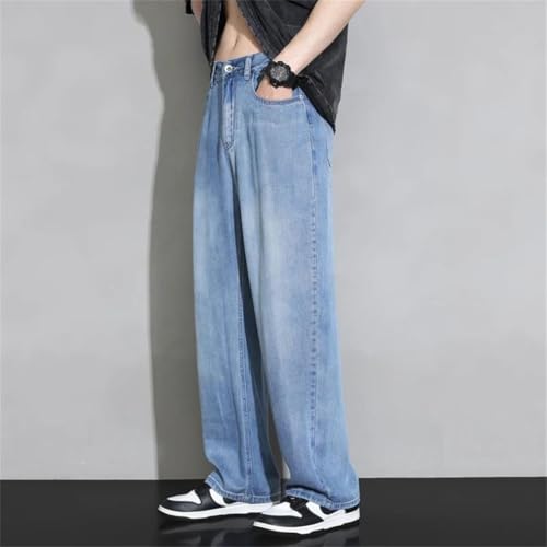 Men Thin Cozy Baggy Jeans Soft Street Denim Trousers Korea Baggy Straight Pants3